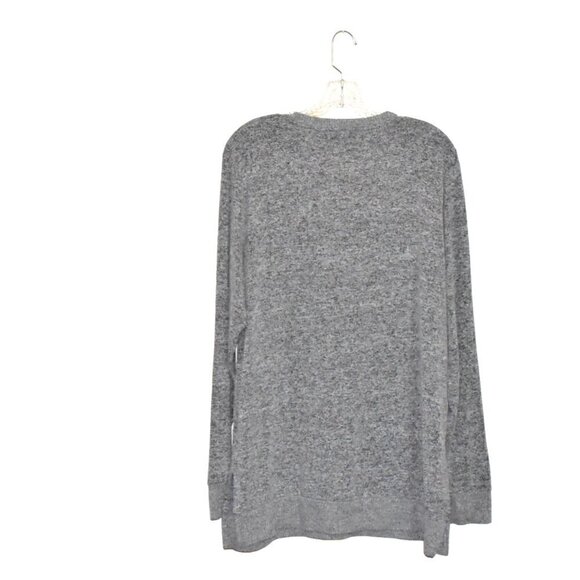 Lucky Brand Long Sleeve Oversized V Neck Pullover Tunic Sweater Grey Size L - Picture 3 of 11